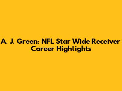 A. J. Green: NFL Star Wide Receiver Career Highlights