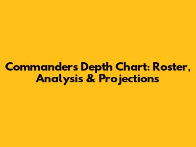 Commanders Depth Chart: Roster, Analysis & Projections