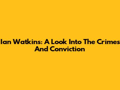 Ian Watkins: A Look Into The Crimes And Conviction