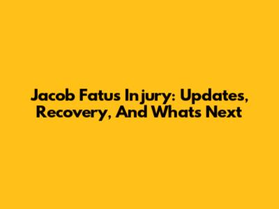 Jacob Fatu's Injury: Updates, Recovery, And What's Next