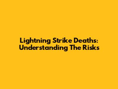 Lightning Strike Deaths: Understanding The Risks
