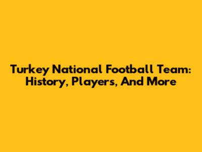 Turkey National Football Team: History, Players, And More